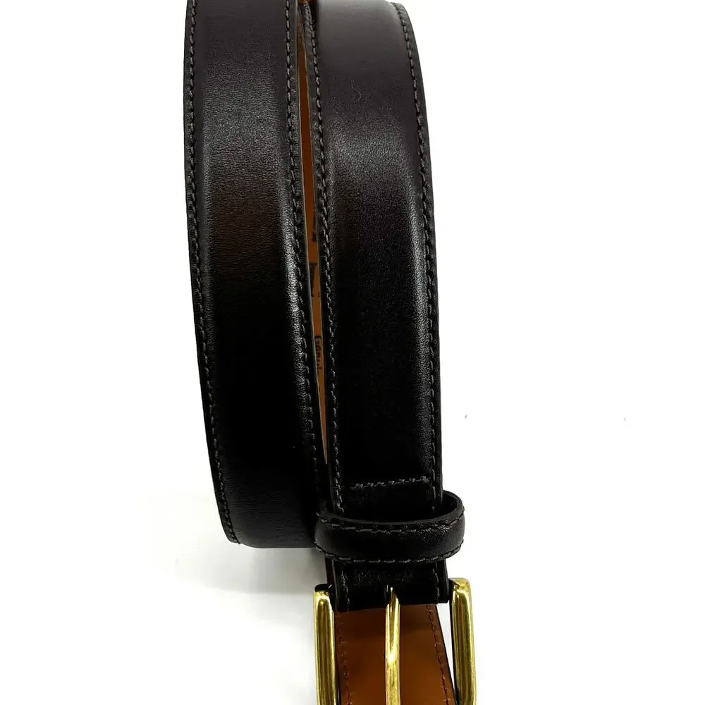 L. L. Bean Dark Brown Genuine Leather Mens Dress Belt Size 38 NEW NWOT